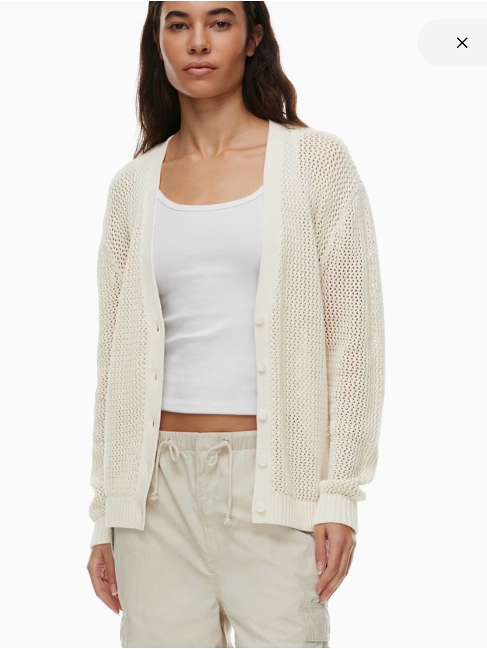 Aritzia TNA Bastion Cardigan in Birch